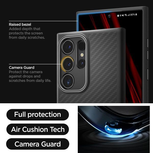 Чохол Spigen Enzo Aramid Matte Black для Samsung Galaxy S24 Ultra SM-S928 ACS07289 2155249328 фото