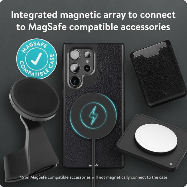 Чохол Mous MagSafe Limitless 5.0 Black Leather для Samsung Galaxy S23 Ultra SM-S918 2230225820 фото