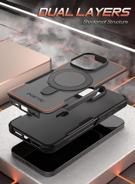 Чехол Poetic Neon MagSafe Ring Stand Cover Black для iPhone 15 Pro Max 2073927766 фото