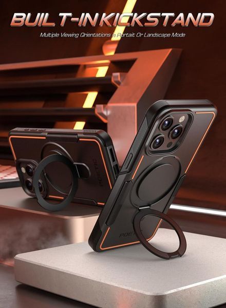 Чехол Poetic Neon MagSafe Ring Stand Cover Black для iPhone 15 Pro Max 2073927766 фото