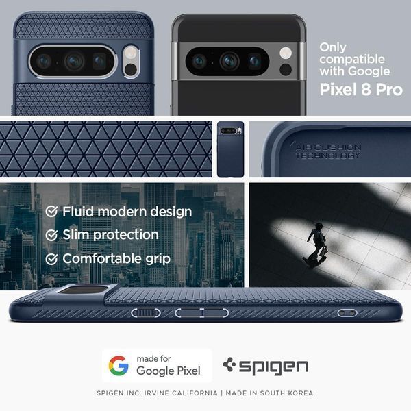 Чехол Spigen Liquid Air Matte Navy Blue для Google Pixel 8 Pro 2120407076 фото