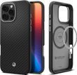 Чохол Spigen Enzo Aramid MagFit Black Silver для iPhone 16 Pro Max ACS08017