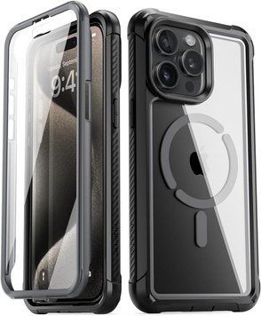 Захисний чохол 360&deg; Poetic Guardian MagSafe Clear Black для iPhone 15 Pro 2199737182 фото
