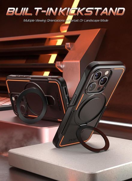 Чехол Poetic Neon MagSafe Ring Stand Cover Black для iPhone 15 Pro 2073938875 фото