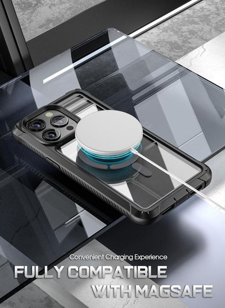 Захисний чохол 360&deg; Poetic Guardian MagSafe Clear Black для iPhone 15 Pro 2199737182 фото