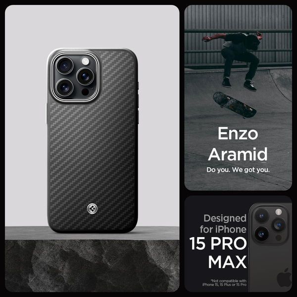 Чохол Spigen Enzo Aramid Matte Black для iPhone 15 Pro Max ACS07044 2164009296 фото
