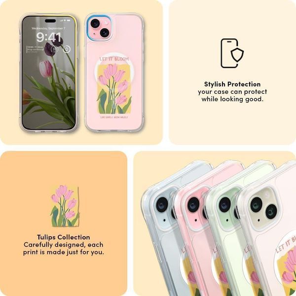 Чохол Spigen Cyrill UltraSheer MagSafe Tulips Yellow для iPhone 15 2509762916 фото