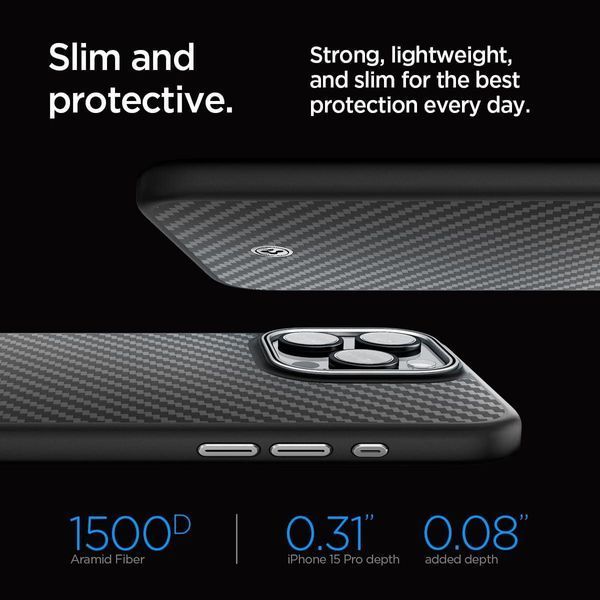 Чохол Spigen Enzo Aramid Matte Black для iPhone 15 Pro Max ACS07044 2164009296 фото
