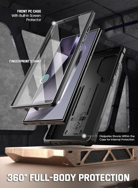 Захисний чохол 360&deg; Poetic Spartan Matte Black для Samsung Galaxy S24 Ultra SM-S928 2231039255 фото