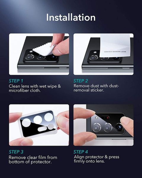 Защитное стекло для камеры ESR Camera Lens Protector Black 2шт для Samsung Galaxy Note 20 SM-N980 1819501628 фото