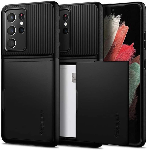 Чохол Spigen Slim Black Armor для Samsung Galaxy S21 Ultra