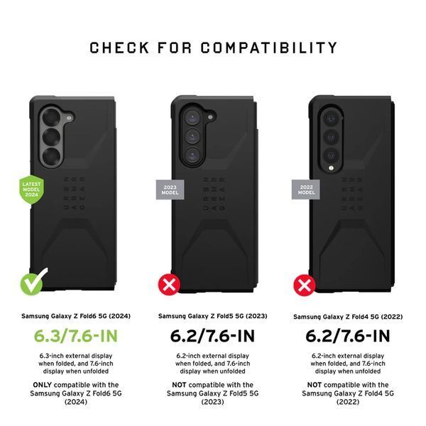 Чехол UAG Civillian Series Olive Drab для Samsung Galaxy Fold 6 2480406993 фото