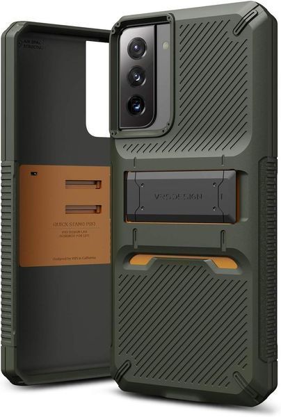 Чехол Vrs Design Damba QuickStand Pro Green для Samsung Galaxy S21 SM-G991 1794235624 фото