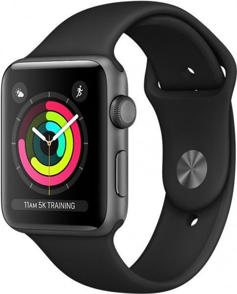 Смарт-Apple Смарт-Apple Watch Series 3 GPS 38mm Space Aluminium Grey Case with Black Sport Band 1226196895 фото