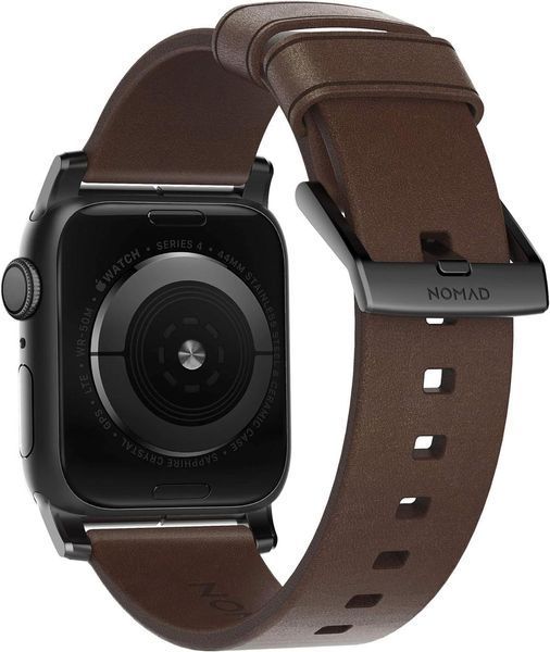 Шкіряний ремінець Nomad Modern Strap Rustic Brown Black Hardware для Apple Watch 38mm | 40mm 2167105201 фото