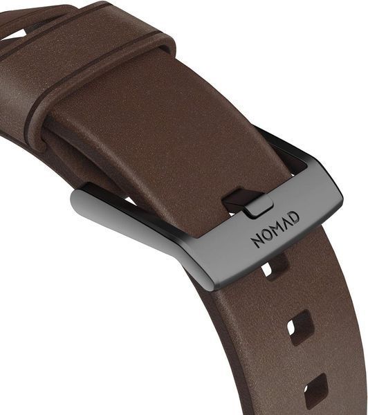 Шкіряний ремінець Nomad Modern Strap Rustic Brown Black Hardware для Apple Watch 38mm | 40mm 2167105201 фото