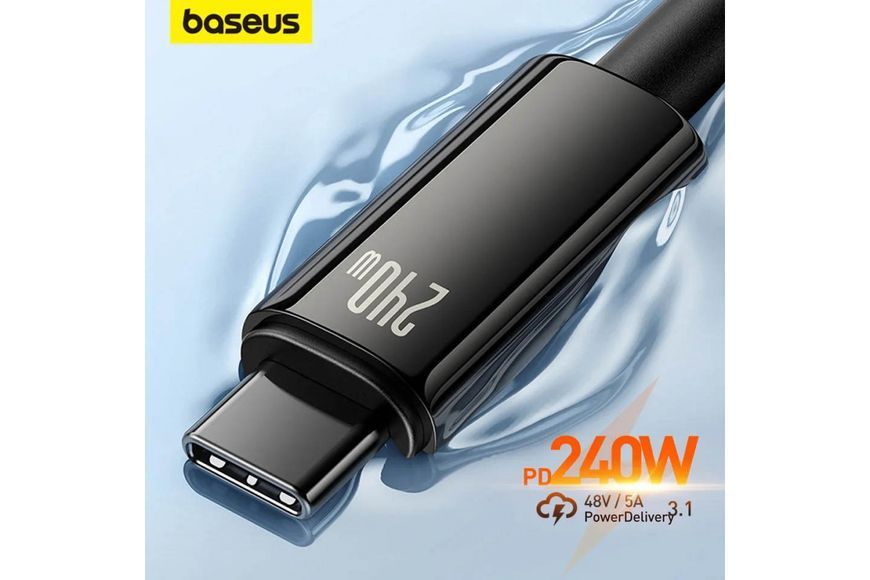 Кабель Baseus 240W PD 3.1 5A QC 4.0 Super Charge Black 2m 1892019843 фото