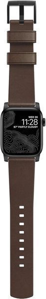Шкіряний ремінець Nomad Modern Strap Rustic Brown Black Hardware для Apple Watch 38mm | 40mm 2167105201 фото