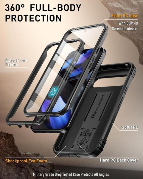 Противоударный чехол 360&deg; Poetic Revolution Series Black для Google Pixel 9 | 9 Pro 2337950250 фото