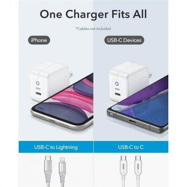 Зарядное устройство ESR USB-C mini PD Charger 20W (EU) - White 1656647316 фото