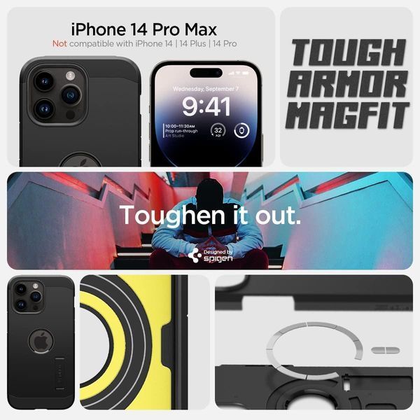 Чехол Spigen Tough Armor with MagSafe Black для iPhone 14 Pro Max 1819593445 фото