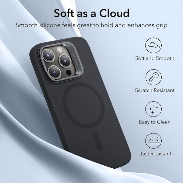 Чохол ESR Cloud Soft With Stash Stand Black для iPhone 15 Pro 2047757811 фото