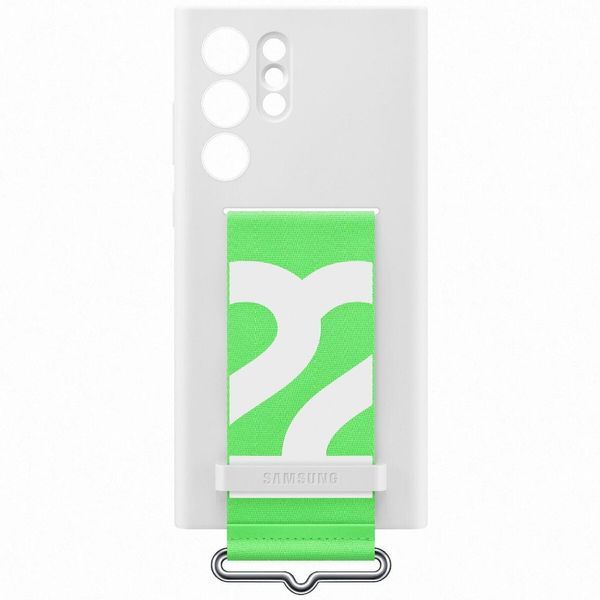 Чехол Samsung Silicone Cover White with Strap для Samsung S22 Ultra SM-S908 1987946556 фото