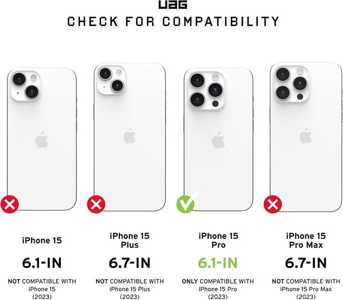Чехол UAG Pathfinder MagSafe Ash Black для iPhone 15 Pro 2465728110 фото