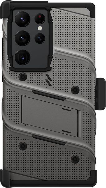 Противоударный чехол Zizo Bolt Series Gun Metal Gray с клипсой для Samsung Galaxy S23 Ultra SM-S918 1963483829 фото