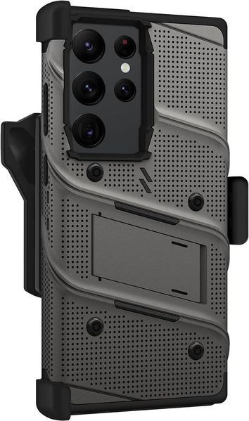 Противоударный чехол Zizo Bolt Series Gun Metal Gray с клипсой для Samsung Galaxy S23 Ultra SM-S918 1963483829 фото