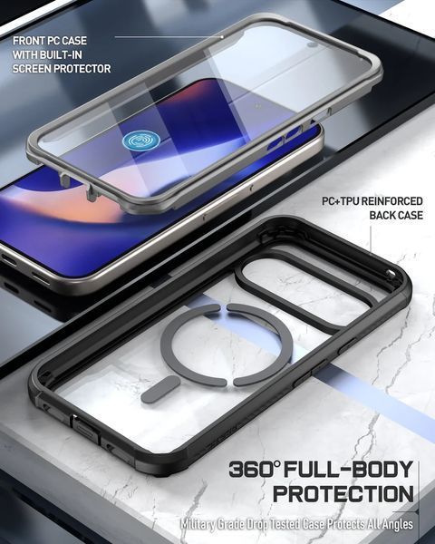 Захисний чохол 360&deg; Poetic Guardian MagSafe Clear Black для Google Pixel 10 | 10 Pro 2800138056 фото