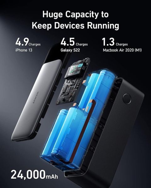 Повербанк Anker 737 Power Bank Black 24000mAh 140W A1289011