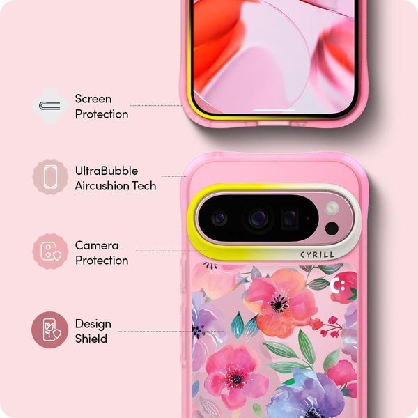 Чохол Spigen Cyrill UltraSheer Pink - Watercolor Florals для Google Pixel 9 | 9 Pro ACS08818 2498314765 фото