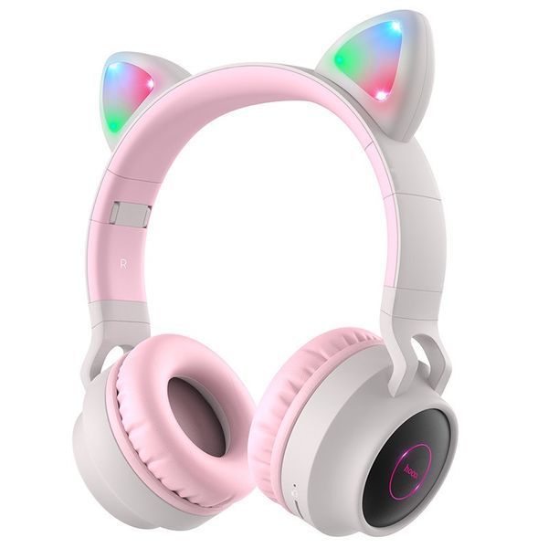 Беспроводные BLUETOOTH наушники Hoco W27 Cat Ear Grey-pink 1187998093 фото