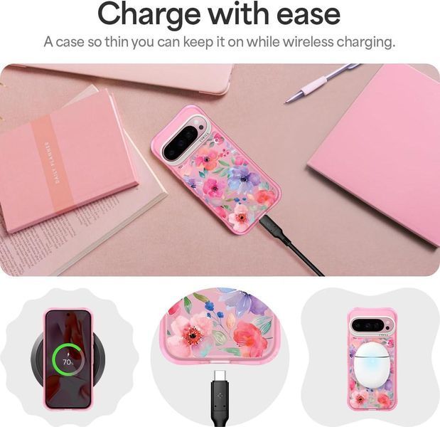 Чохол Spigen Cyrill UltraSheer Pink - Watercolor Florals для Google Pixel 9 | 9 Pro ACS08818 2498314765 фото