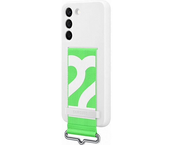 Чехол Samsung Silicone Cover with Strap White для Galaxy S22 SM-S901