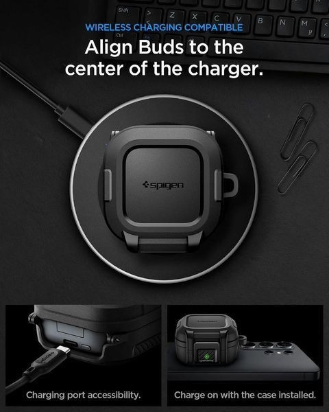 Чехол Spigen Lock Fit Matte Black для Samsung Galaxy Buds 4 Pro | 4 | On