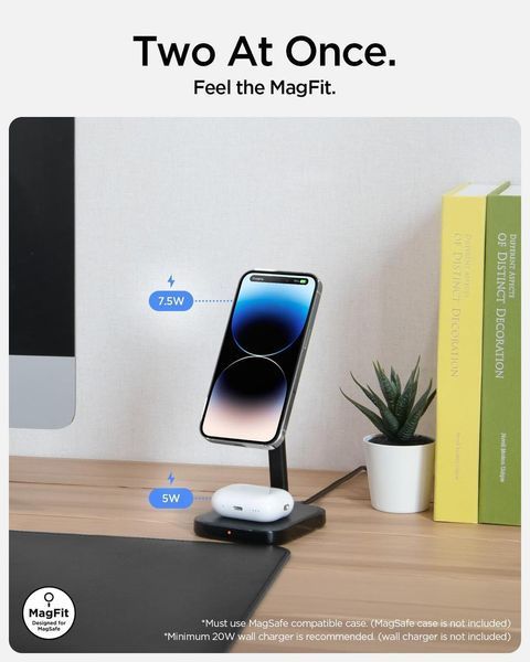 Бездротова зарядка Spigen ArcField MagFit Black with MagSafe ACH05439 2167138604 фото