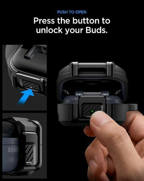 Чехол Spigen Lock Fit Matte Black для Samsung Galaxy Buds 4 Pro | 4 | On