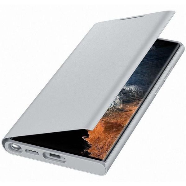 Чехол Samsung Smart LED View Cover Light Gray для Galaxy S22 Ultra SM-908