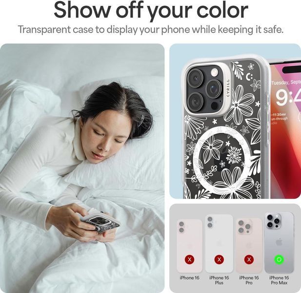 Чохол Spigen Cyrill UltraSheer MagSafe White Florals для iPhone 16 Pro Max ACS08741 2502492064 фото