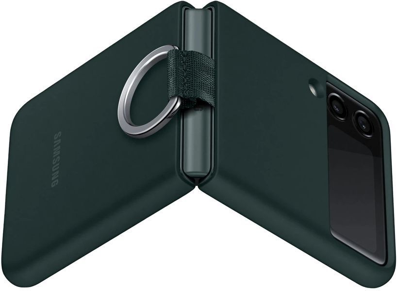 Чехол Sasmung Silicone Cover With Ring Green для Galaxy Z Flip 3 1878247396 фото