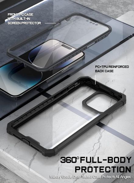 Противоударный чехол 360&deg; Poetic Guardian Black для iPhone 14 Pro Max 2078069191 фото