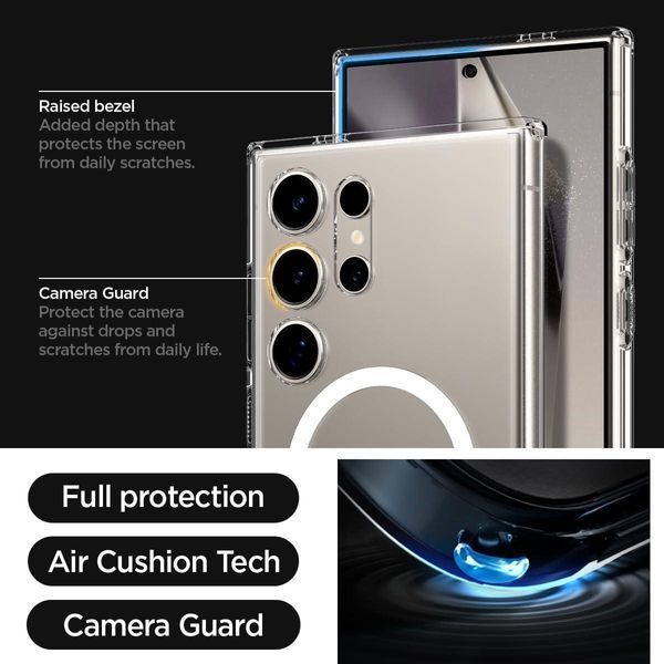 Чохол Spigen Ultra Hybrid OneTap Metal Ring White для Samsung Galaxy S24 Ultra SM-S928 2249297722 фото