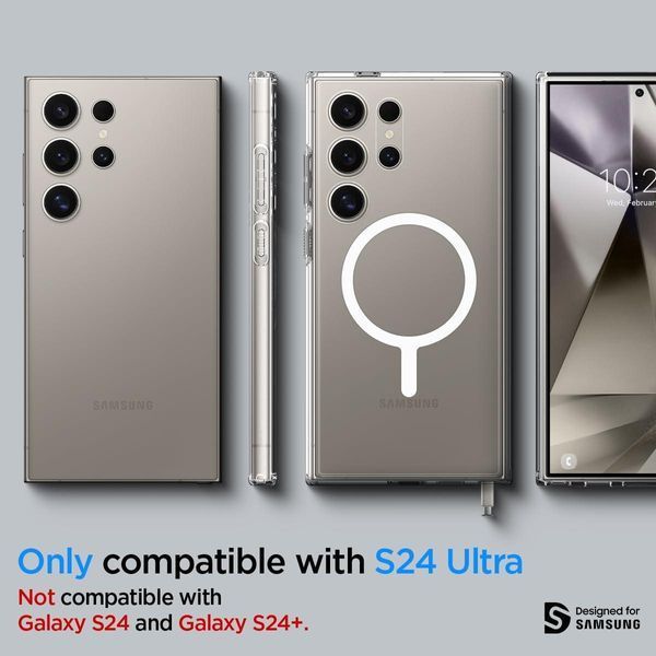 Чохол Spigen Ultra Hybrid OneTap Metal Ring White для Samsung Galaxy S24 Ultra SM-S928 2249297722 фото