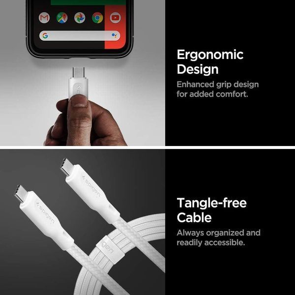 Кабель Spigen DuraSync UCB-C to USB-C 2.0 1.5m 60W White 000CA25703 1878449291 фото