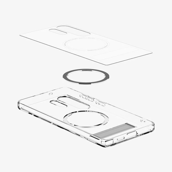 Чохол Spigen Ultra Hybrid S MagFit Qi2 Kickstand Clear White для Samsung Galaxy S25 Ultra ACS08963 2584388003 фото