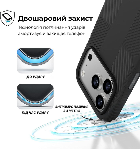 Чехол Speck Presidio 2 Grip Black/Slate Grey для iPhone 17 Pro | 18 Pro