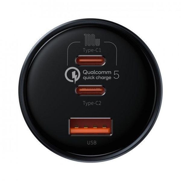 Автомобільний зарядний пристрій Baseus Qualcomm Quick Charge 5 Technology Multi-Port Fast Charge C+C+U 160W 1719883297 фото