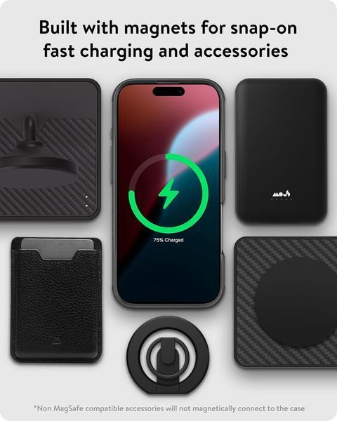 Чехол Mous MagSafe Limitless 6.0 Black Leather для iPhone 16 Pro Max 2403288141 фото